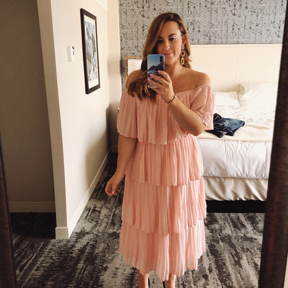 VICI Pink Ruffled Tier Dress